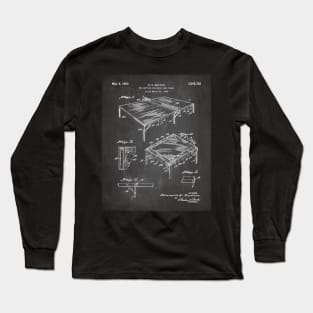 Table Tennis Patent - Tennis Art - Black Chalkboard Long Sleeve T-Shirt